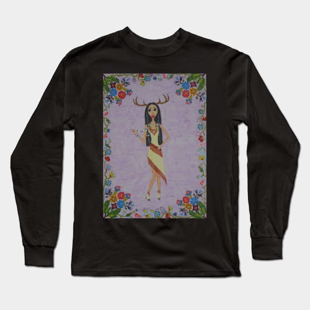 Deer Woman (Fairy Tale Fashion Series 5) Long Sleeve T-Shirt by DebiCady